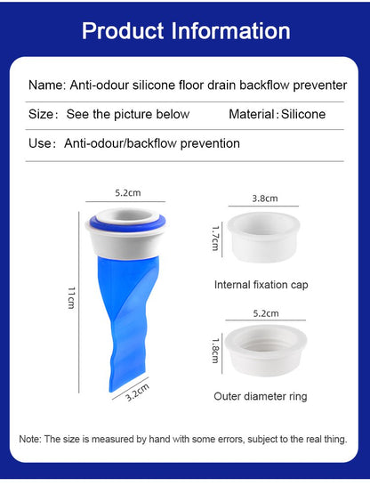 Anti-odour silicone floor drain backflow preventer