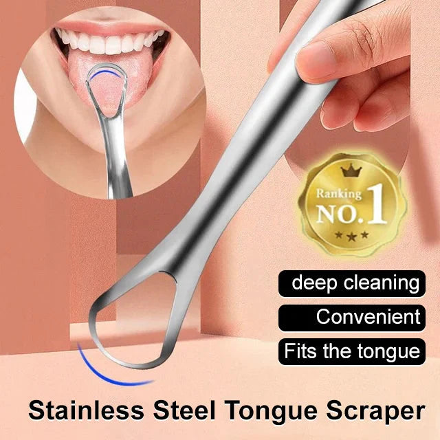 2Pcs Stainless Steel Tongue Scrapers