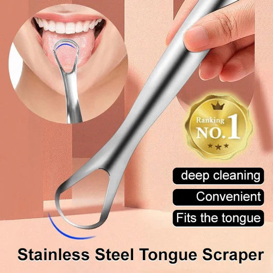 2Pcs Stainless Steel Tongue Scrapers