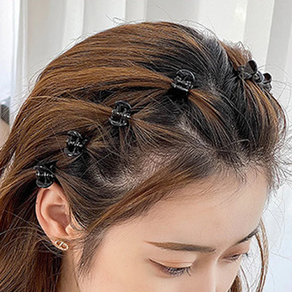 12Pcs Korean Trendy Black Mini Powerful Multifunctional Hair Clip