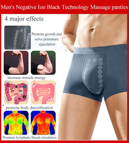 Men's negative ion black technology massage panties