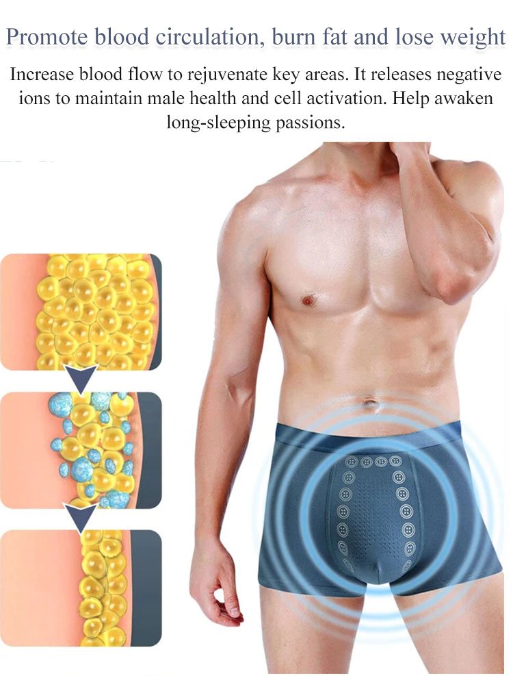 Men's negative ion black technology massage panties