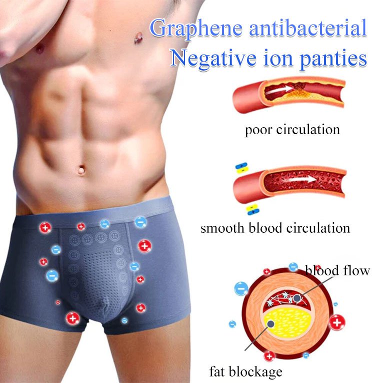 Men's negative ion black technology massage panties