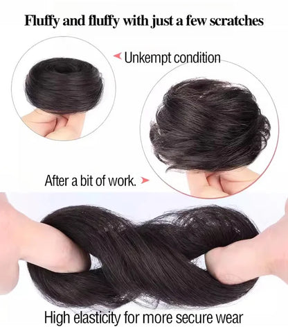 Elastic Straight Hair Bun Ring