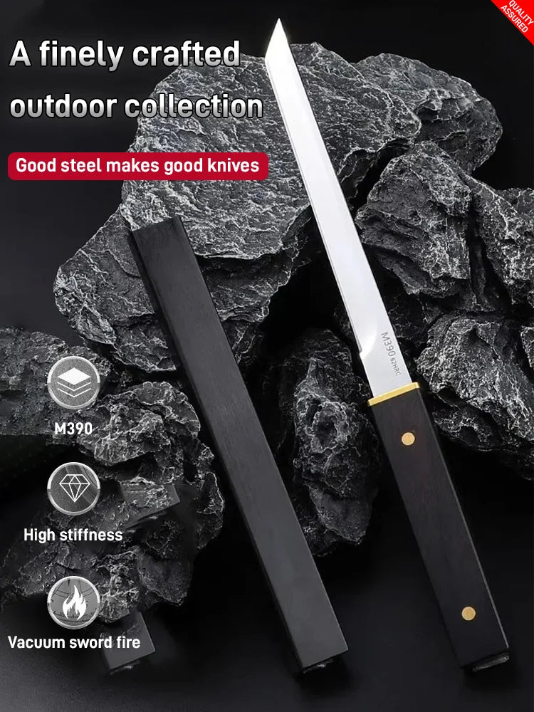 Portable outdoor ebony handmade meat knife