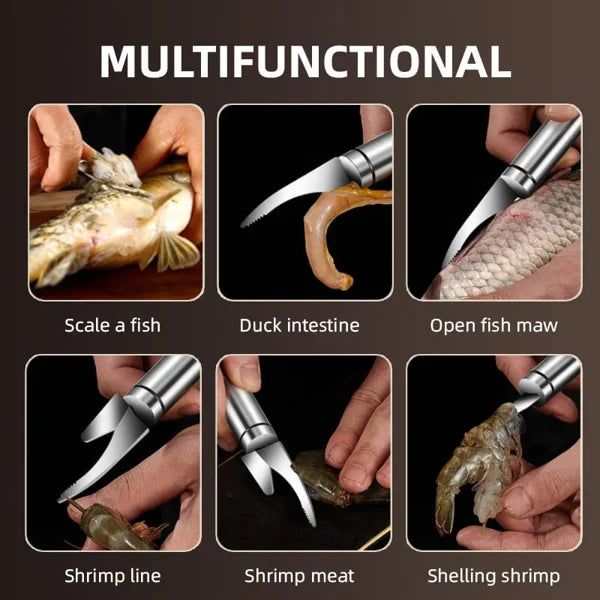 Multifunctional Stainless Steel ShrimpLine Knife