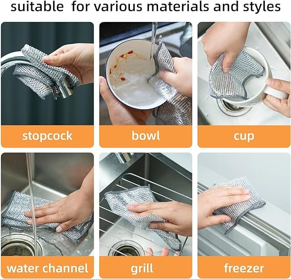 6 Pcs Multipurpose Non-Scratch DishWash Cloth