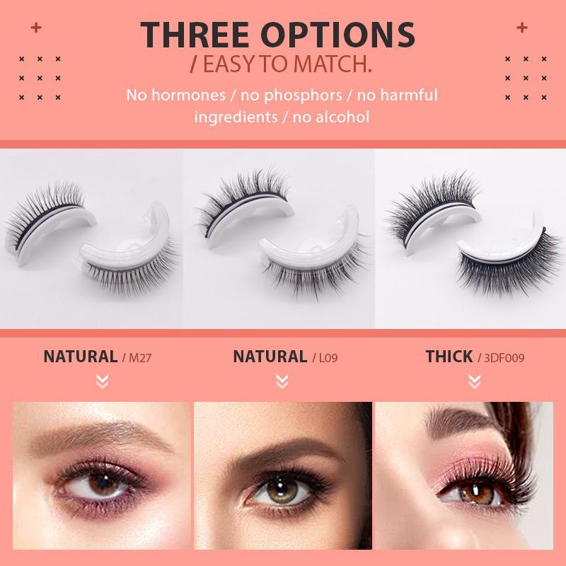 REUSABLE NATURAL SELF-ADHESIVE FALSE EYELASHES