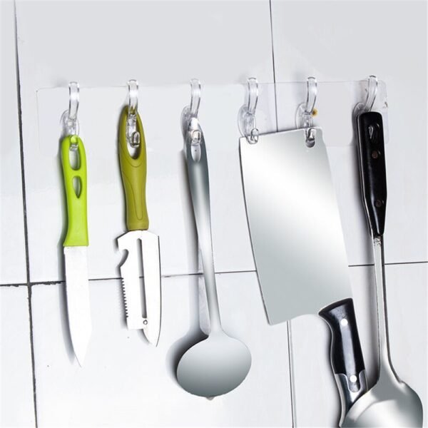 6 Row Transparent Wall Hooks